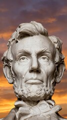 Fototapeta premium Abraham Lincoln statue against a dramatic sky