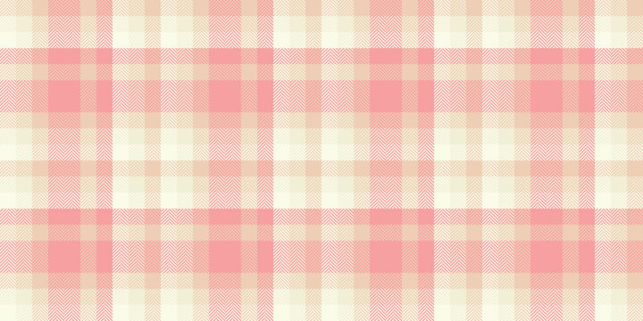 Domestic textile background tartan, retro plaid pattern vector. Outline seamless texture fabric check in light and red colors.