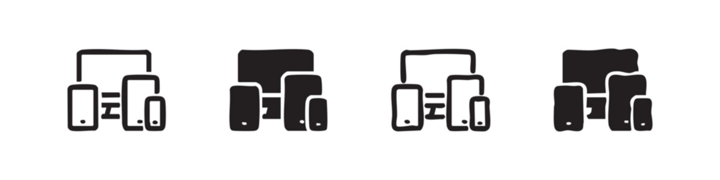 Responsive Design and Multi-Device Icon Set for Technology
