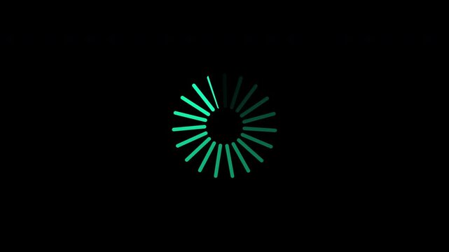 4K Animation - loading circle icon on alpha chanel. Circle on center place for your logo and text. Motion graphic and animation background.