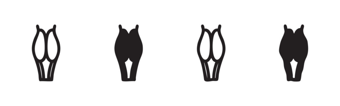 Vocal Cords Anatomy Icons Set, Human Larynx and Throat Medical Symbols