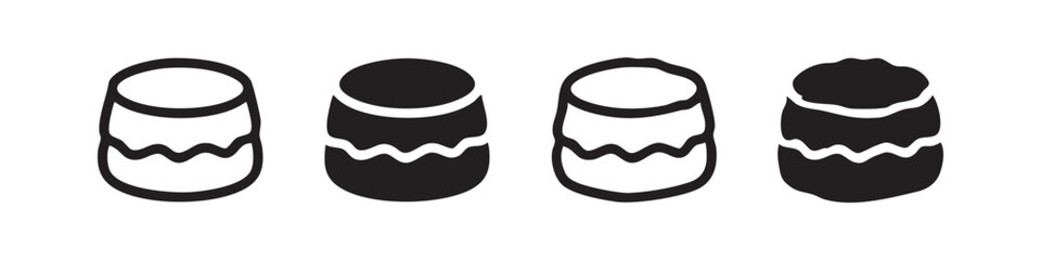 Obraz premium Burger Icons Set, Fast Food and Sandwich Symbols in Line and Solid Styles