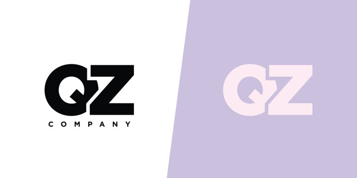 Letter Q and Z, QZ logo design template. Minimal monogram initial based logotype.