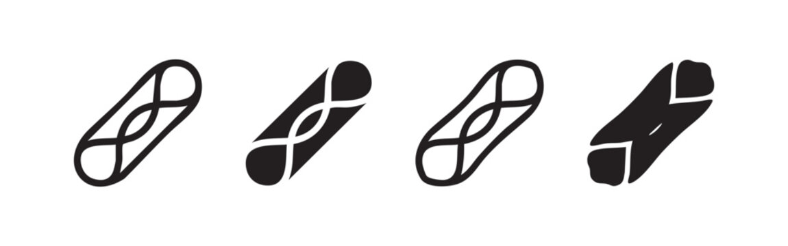 Italian Cannoli Pastry and Food Wrap Icon Collection