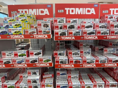April 2026, Singapore: Tomica die-cast toy car displays