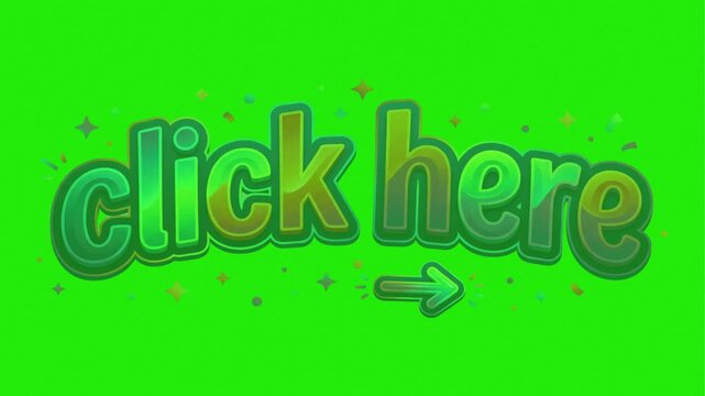 Click Here Arrow Animation Call to Action Green Screen