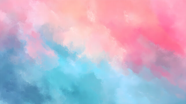 Abstract soft watercolor background with blended pink and blue pastel colors