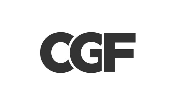 CGF logo design template with strong and modern bold text. Initial based vector logotype featuring simple and minimal typography. Trendy company identity.