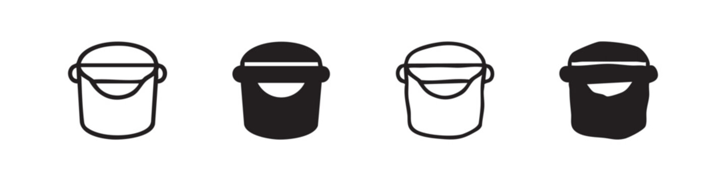 Water Bucket Icons Collection for Cleaning and Garden