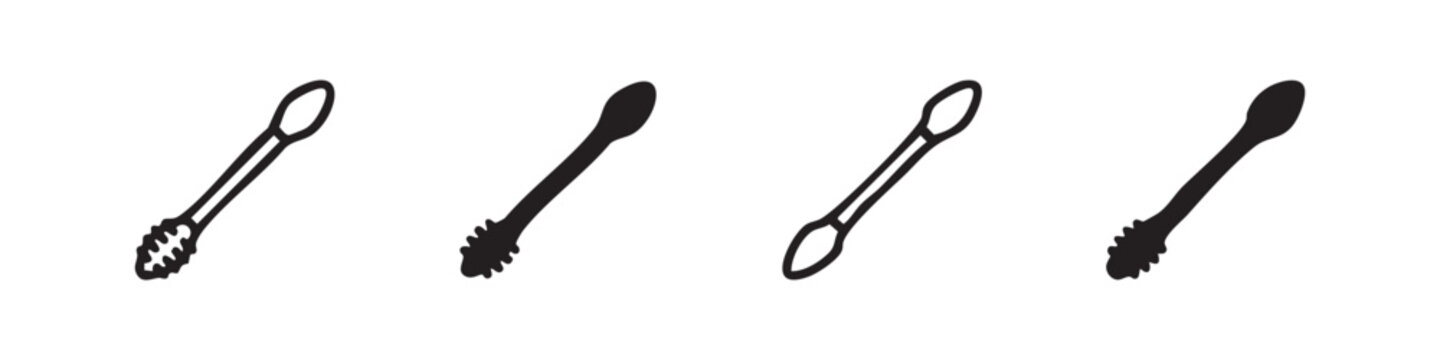 Cotton Swabs Icons Set - Cosmetic Bud and Q-tip Symbols in Various Artistic Styles