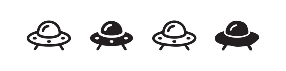UFO (Unidentified Flying Object) Icon Set - Alien Spaceship Vector Icons, Sci-Fi Mystery Graphics © liubomir118809