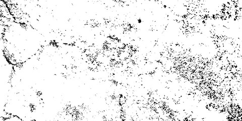 Fototapeta premium Distressed texture with rough edges and speckled pattern grunge. Glitch distorted grungy isolated layers. crack halftone dots. White background with scattered black scratches.