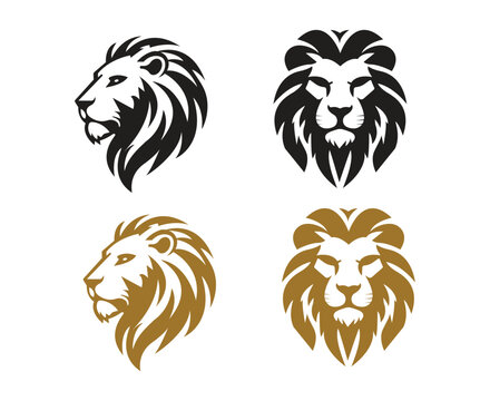 lion head icon, lion face vector Illustration