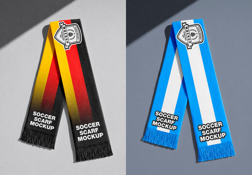 Scarf mockup isolated with soft shadow