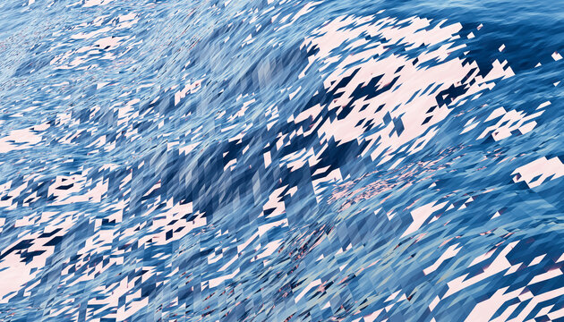 Abstract geometric 3D rendering of sea waves surface