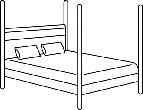 Wooden bunk bed isolated vector illustration