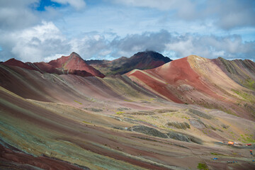 Naklejka premium Majestic colorful rainbow mountain vinicunca breathtaking landscape view
