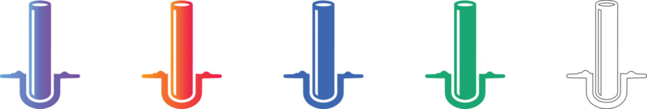 Cylindrical Shaft or Pile Foundation Vector Set