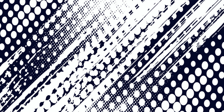 Abstract halftone dots blue color pattern gradient grunge texture background. element modern dot decor wallpaper good