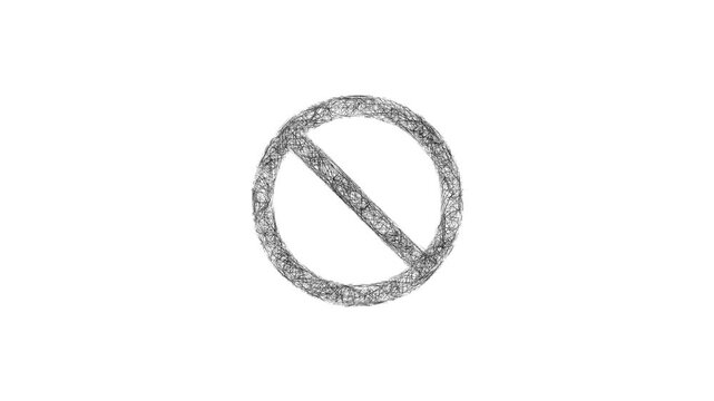 Sketch forbidden icon animation - smooth progressive reveal