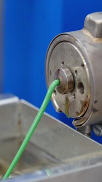 Extrusion manufacturing line - extruder, close up