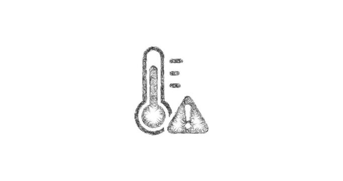 Sketch overheating warning icon animation - smooth progressive reveal