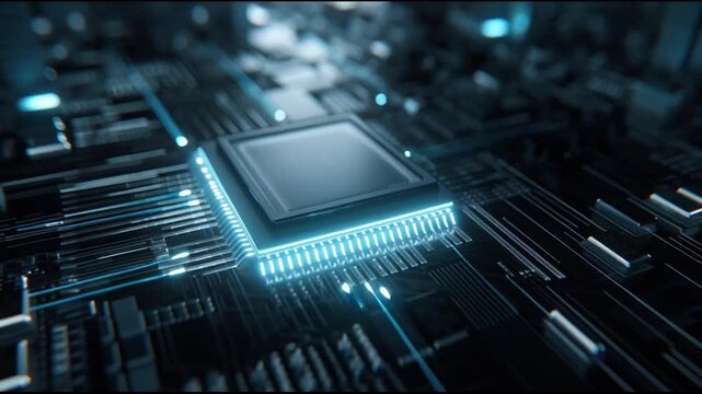Closeup of a computer microchip 1.