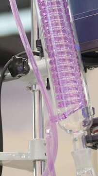 Chemistry industry - extrusion manufacturing line - extruder, close up