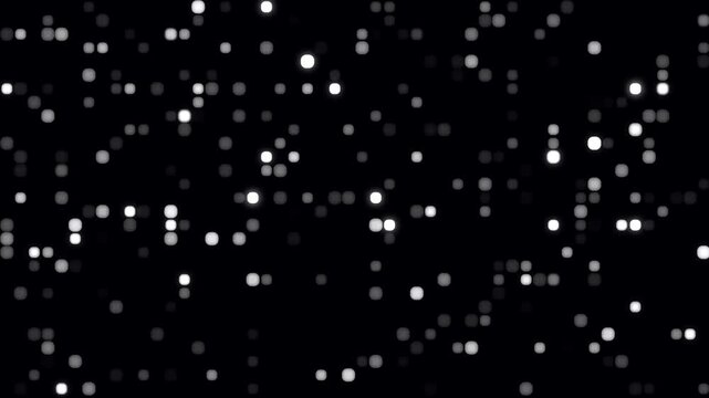 Shining flicker dynamic lightning ball animation on black background. Flashing lights wall- Flicker multicolored wall lights blinking. Quick random flash of lights. Flashing disco party wall light.