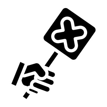Objection Vector Line Icon Design