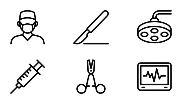 doctor and nurse with tools for surgery and medicine