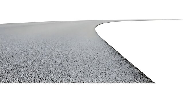 Asphalt road corner edge detail.