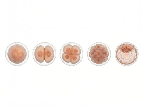 Human Embryo Development Stages from Zygote to Blastocyst.