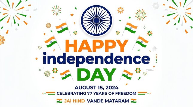 Happy independence day 2024 celebrating india's freedom with patriotic fireworks
