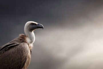Fototapeta premium Large vulture bird wildlife portrait with dramatic sky background