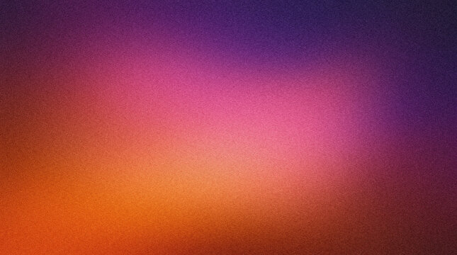 Grainy gradient background with vibrant purple and orange hues, textured abstract blur wallpaper, soft colorful noise backdrop for digital design