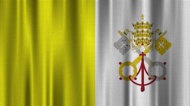 Vatican Flag Animation With Fabric Texture
