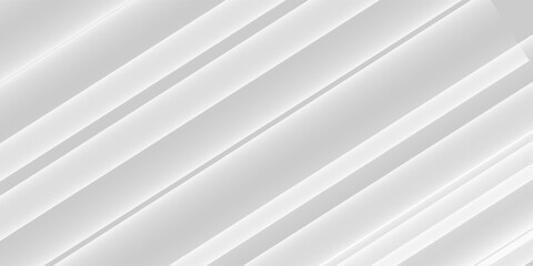 Obraz premium Minimal White And Gray Diagonal Striped Abstract Background With Soft Shadowed Texture For Design