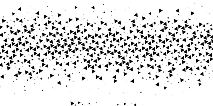 Abstract monochrome background featuring a dynamic black and white triangle halftone pattern.