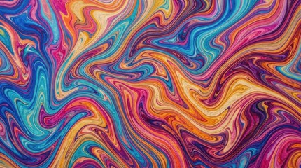 Obraz premium Abstract colorful fluid marbled waves background, liquid paper texture with vibrant flowing patterns, creative artistic backdrop for modern design, smooth organic movement, rich color transitions,