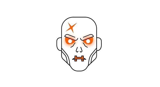 angry cartoon face with crossed eyes