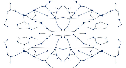 Obraz premium Abstract Constellation Network, Celestial Star Map, Sci-Fi Connection Concept