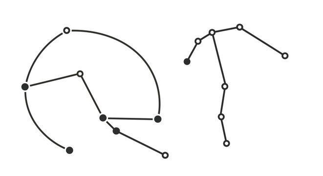 Abstract geometric connection of points and lines, representing data, network, or constellation
