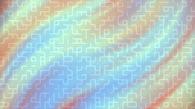 Vibrant geometric pattern with interlocking lines.