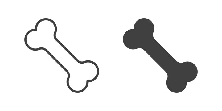 Dog bone icon. Line and glyph solid icon