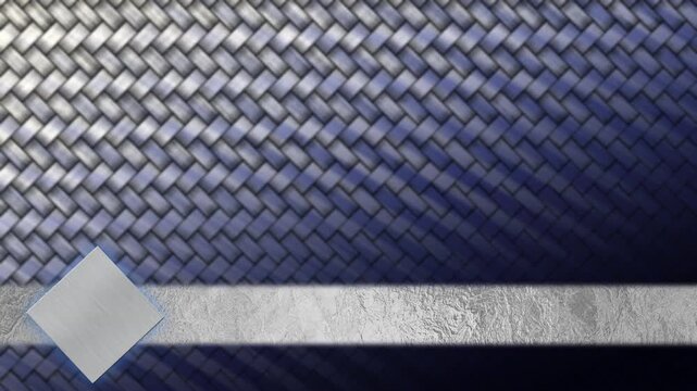Corporate Blue Carbon Fiber Background with Metallic Lower Third Bar, 4K Seamless Loop