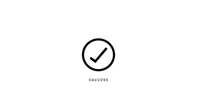 Green Check Mark Icon Animation &ndash; Verified Success Symbol on black or white Background.