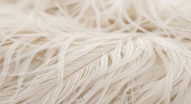Soft white feather texture background closeup.
