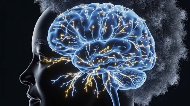 Human brain and head anatomy perfect for UI/UX design and motion graphics