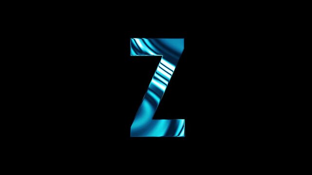 Animation of liquid glass curve line capital Z text design with black background